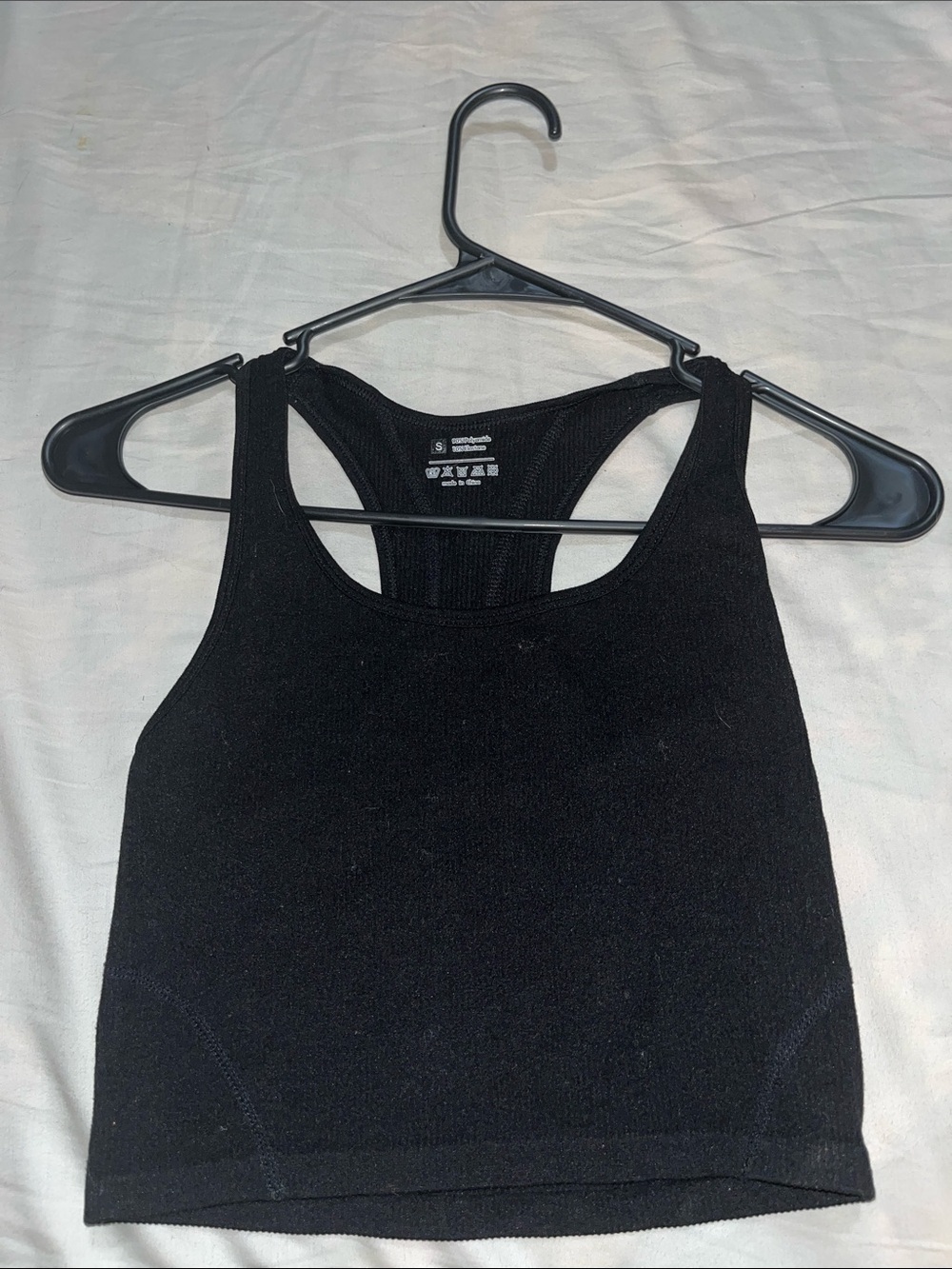 Black Racerback Athletic Crop Tank